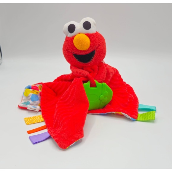 Bright Starts Other - 12x12" BRIGHT STARTS Very PRELOVED ELMO TEETHING Taggies Security Blanket B3